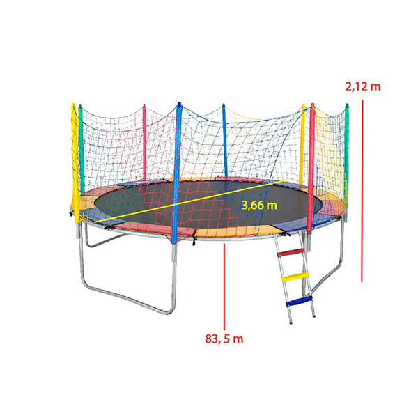 Cama Elástica Pula Pula 3,66m Lona Preta sem Emenda - Imagem 2